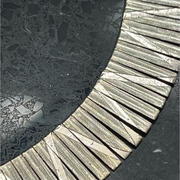 Sterling silver Cleopatra style diamond cut link polished necklace vintage HSN - Picture 2 of 3